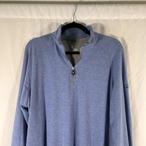 The Club at Porto Cima Sweater Men's Medium Blue 1/4 Zip Long Sleeve F&G - Picture 2 of 9
